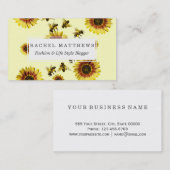 Gele zonnebloemen en het zomerpatroon van honingbi visitekaartje (Voorkant / Achterkant)