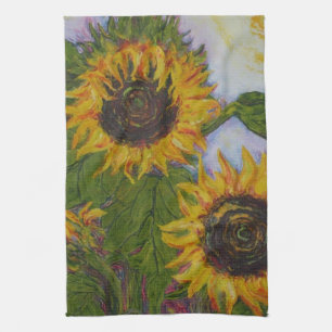 Gele zonnebloemen Hand Towel Theedoek