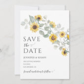 Gele Zonnebloemen in Bloom Herfst Save The Date Kaart (Voorkant)