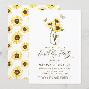 Gele Zonnebloemen in Mason Jar Verjaardagsfeest Kaart