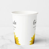 Gele Zonnebloemen Klasse van 2025 Afstuderen Papieren Bekers (Rechts)