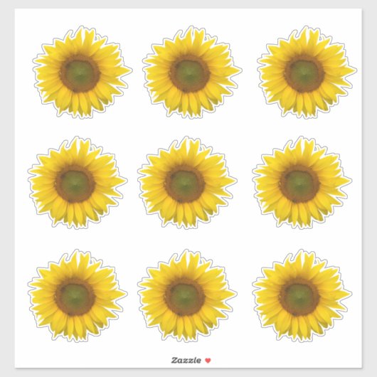 Gele zonnebloemen Land Sticker (Vel)