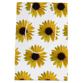 Gele zonnebloemen medium cadeauzakje (Achterkant)