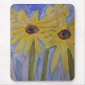 Gele zonnebloemen Mouse Mat Muismat (Voorkant)