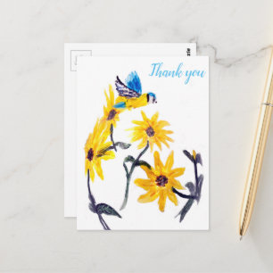 Gele Zonnebloemen Natuur Dank u Bloemen Briefkaart