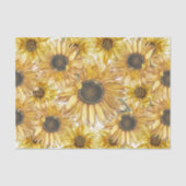 Gele Zonnebloemen Ontschrooiing Tissuepapier (Voorkant)