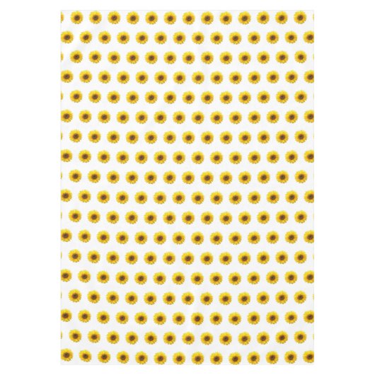 Gele zonnebloemen op witte tablet tafelkleed (Voorkant)