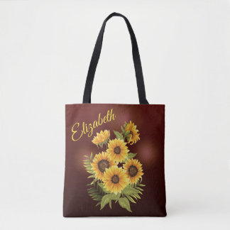 Gele zonnebloemen Rustic  Canvas Draagtas
