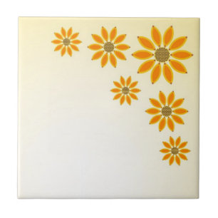 Gele zonnebloemen tegeltje