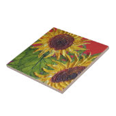 Gele zonnebloemen Tile Tegeltje (Zijkant)
