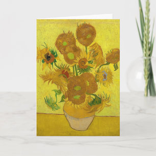 Gele zonnebloemen  Van Gogh Floral Painting Kaart