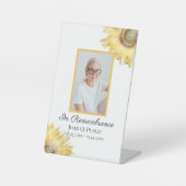 Gele Zonnebloemen Viering van het Leven Begrafenis Reclamebord Met Voetstuk (Voorkant)