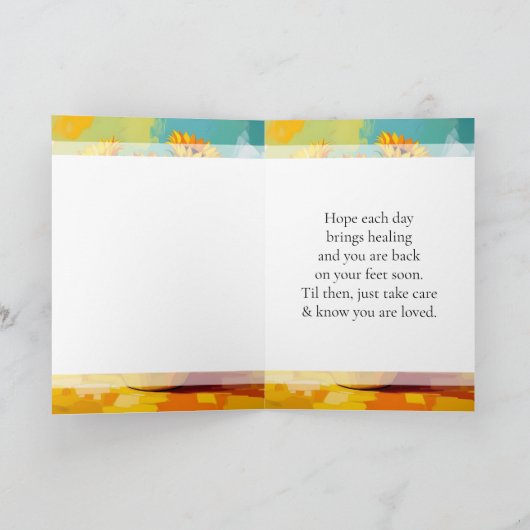 Gele Zonnebloemen | Voel je beter | Beterschap Kaart (Binnen)