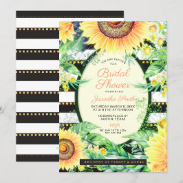 Gele zonnebloemen Vrijgezellenfeest met gouden zwa Kaart