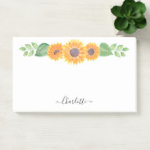 Gele zonnebloemen Waterverf Aangepast Post-it® Notes (Kantoor)