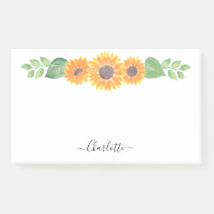 Gele zonnebloemen Waterverf Aangepast Post-it® Notes