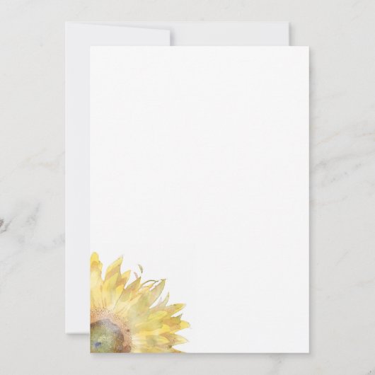 Gele Zonnebloemen Waterverf Viering van het leven Kaart (Achterkant)