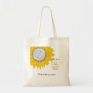 Gele zonnebloemleraar bedankt cadeau tote bag