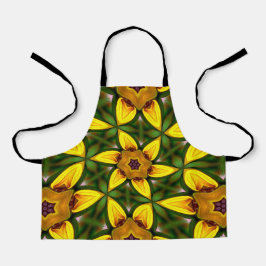 Gele zonnebloempatronen schort