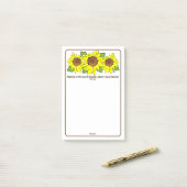 Gele zonnebloempjes in de Lord Post-It Notes (Op bureau)