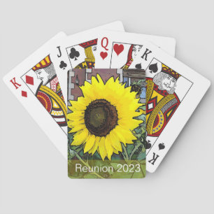 Gele zonnebloemspeelkaarten pokerkaarten