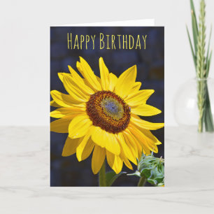 Gele zonnebloemverjaardag kaart
