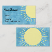 Gele zonneschijn in blauwe lucht Custom Visitekaartje (Voorkant / Achterkant)