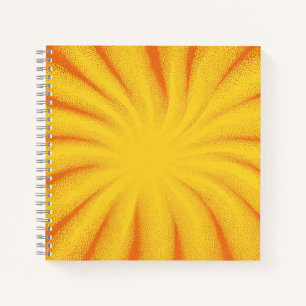 Gele Zonneuitbarsting Achtergrond – Retro Vintage Notitieboek