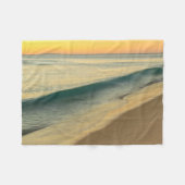 Gele zonsondergang bij het Beach Acrylwerk | Fleece Deken (Voorkant (Horizontaal))