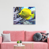Gele zoutwater Tang Fish Canvas Afdruk (Insitu (Woonkamer))