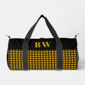 Gele zwarte buffel check geplakt vet monogram plunjezak (Voorkant)