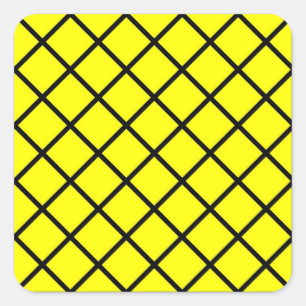 Gele zwarte Crisis Cross Lines Stickers