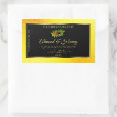 Gele zwarte Glitter-productlabels Ladybug Leaf Rechthoekige Sticker (Tas)