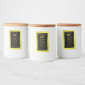 Gele zwarte Glitter-productlabels met Ladybug Voedselcontainer Etiket (Flessen)