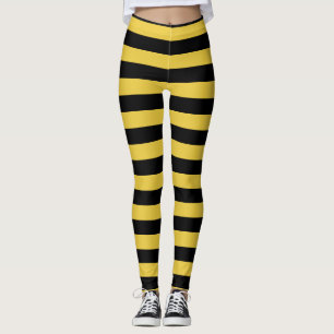 Gele zwarte honingbij strepen Patroon panty's Leggings