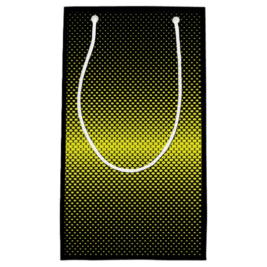 Gele zwarte polak Dot Halftone Achtergrond Klein Cadeauzakje (Voorkant)