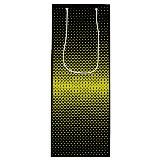 Gele zwarte polak Dot Halftone Achtergrond Wijn Cadeautas (Voorkant)