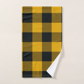 Gele zwarte rustieke buffel gespeelde geruite cheq bad handdoek (Handdoek)