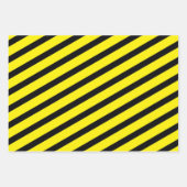 Gele zwarte striped Polka Dot Inpakpapier Vel (Voorkant)