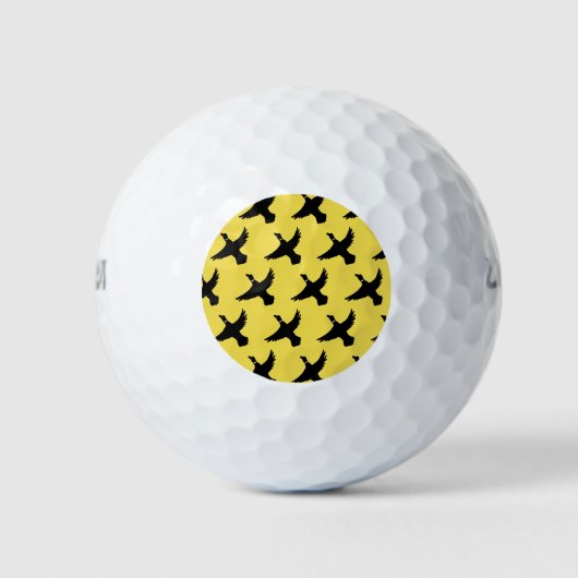 Gele zwarte vliegende eenden golfballen (Voorkant)