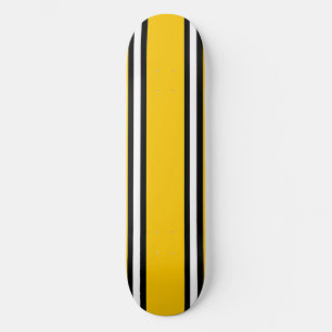 Gele Zwarte & Witte Pinstripes Skateboarddek Skateboard