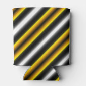 Gele zwarte witte regenboogstripes blikjeskoeler (Achterkant)