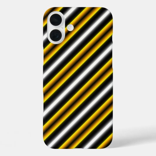 Gele zwarte witte regenboogstripes Case-Mate iPhone case (Achterkant)