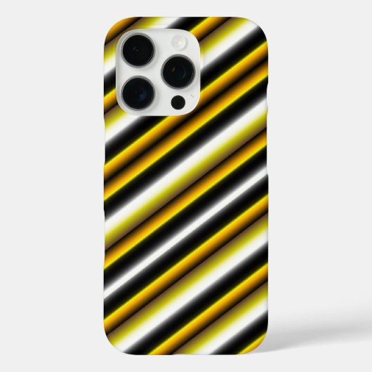 Gele zwarte witte regenboogstripes Case-Mate iPhone case (Achterkant)