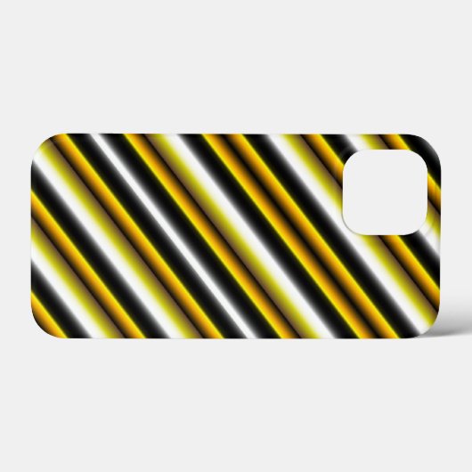 Gele zwarte witte regenboogstripes Case-Mate iPhone case (Achterkant (horizontaal))