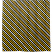 Gele zwarte witte regenboogstripes douchegordijn (Voorkant)