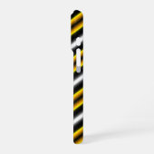 Gele zwarte witte regenboogstripes iPhone hoesje (Linkerkant)