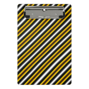 Gele zwarte witte regenboogstripes mini klembord