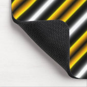 Gele zwarte witte regenboogstripes muismat (Hoek)