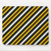 Gele zwarte witte regenboogstripes muismat (Voorkant)